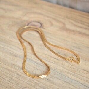 Vintage Gold Plated ~3mm Herringbone Chain 18 1/8"